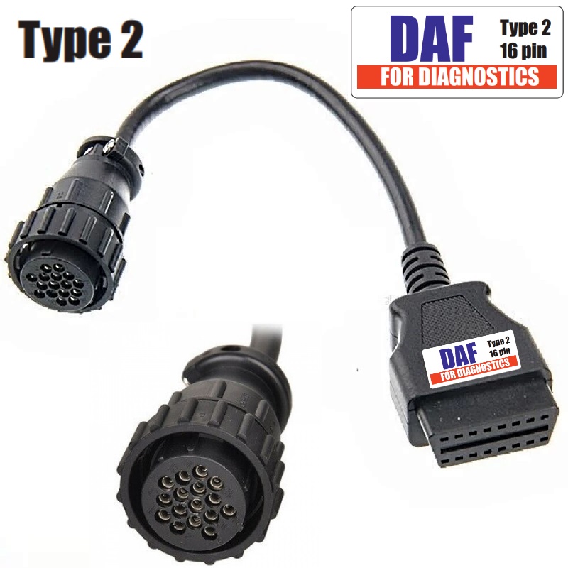 Диагностический адаптер на круглый разъем DAF 16pin - OBD2